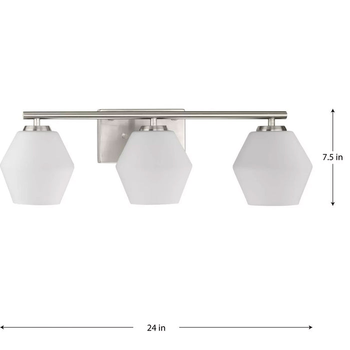 Progress Lighting Copeland Collection 75W Three-Light Bath Fixture Brushed Nickel (P300432-009)