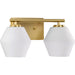 Progress Lighting Copeland Collection 75W Two-Light Bath Fixture Brushed Gold (P300431-191)