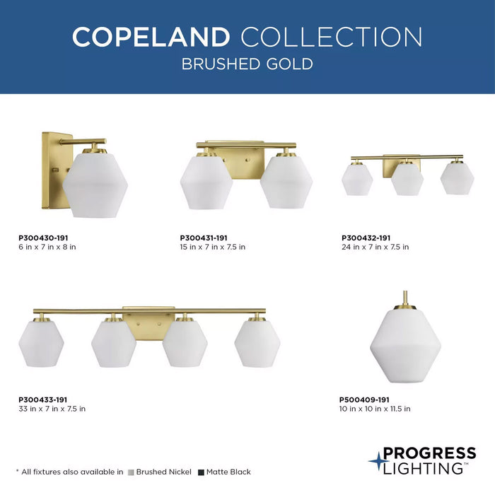 Progress Lighting Copeland Collection 75W Two-Light Bath Fixture Brushed Gold (P300431-191)