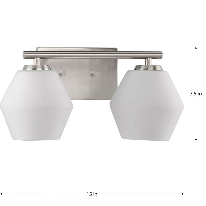 Progress Lighting Copeland Collection 75W Two-Light Bath Fixture Brushed Nickel (P300431-009)