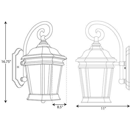Progress Lighting Crawford Collection Black One-Light Medium Wall Lantern (P5686-31MD)