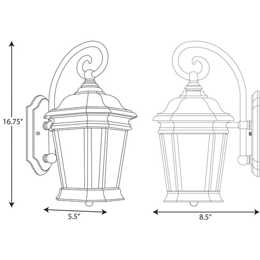Progress Lighting Crawford Collection Oil Rubbed Bronze One-Light Medium Wall Lantern (P5686-108MD)