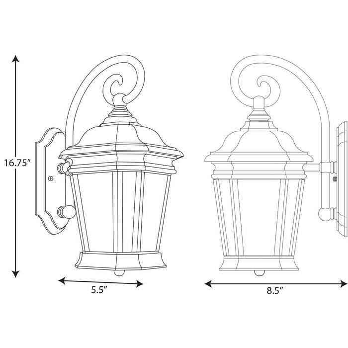 Progress Lighting Crawford Collection Oil Rubbed Bronze One-Light Medium Wall Lantern (P5686-108MD)