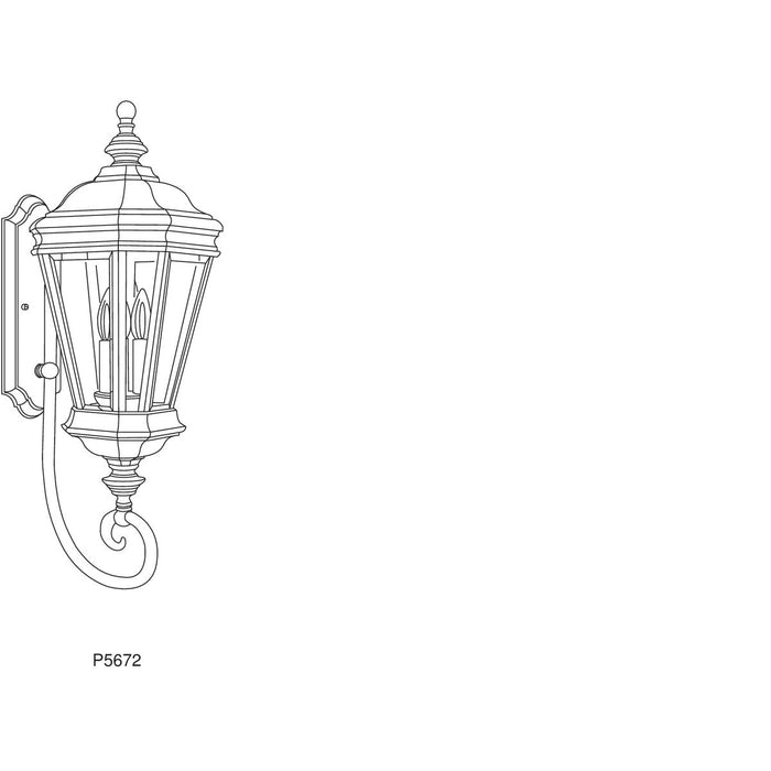 Progress Lighting Crawford Collection Three-Light Wall Lantern (P5672-108)