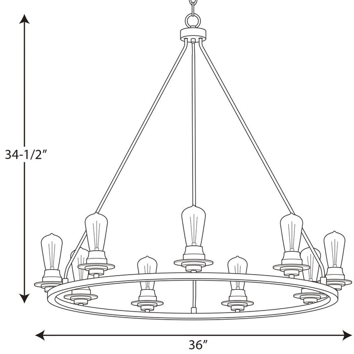 Progress Lighting Debut Collection Nine-Light Chandelier (P400016-143)