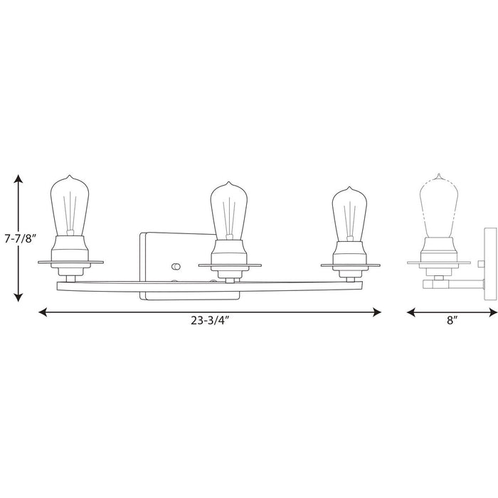 Progress Lighting Debut Collection Three-Light Bath And Vanity (P300010-143)