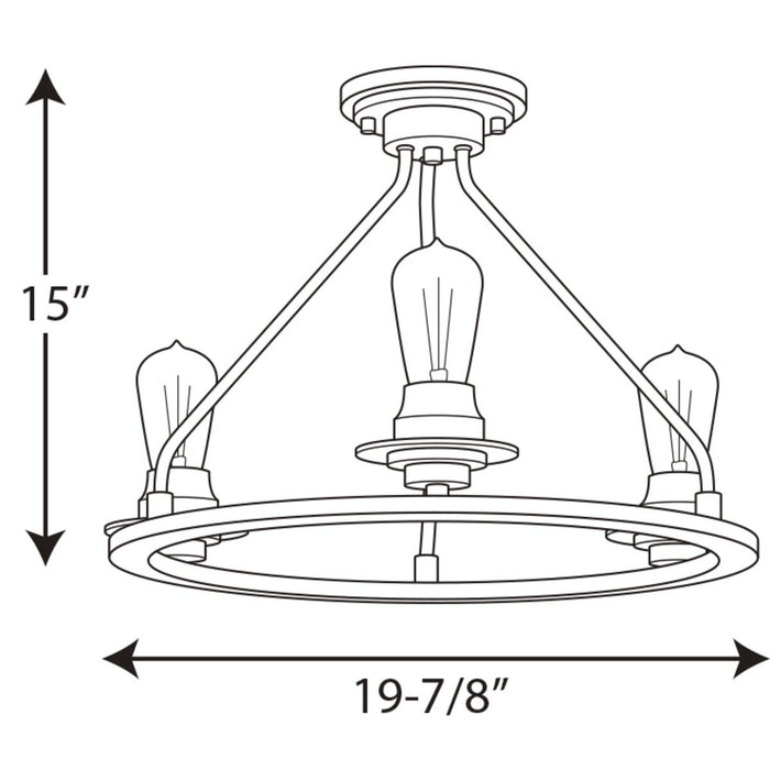 Progress Lighting Debut Collection Three-Light Semi-Flush Convertible (P350036-009)