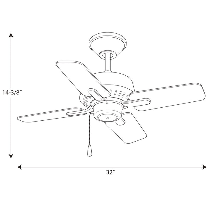 Progress Lighting Drift Collection 32 Inch Four-Blade Ceiling Fan (P250008-129)