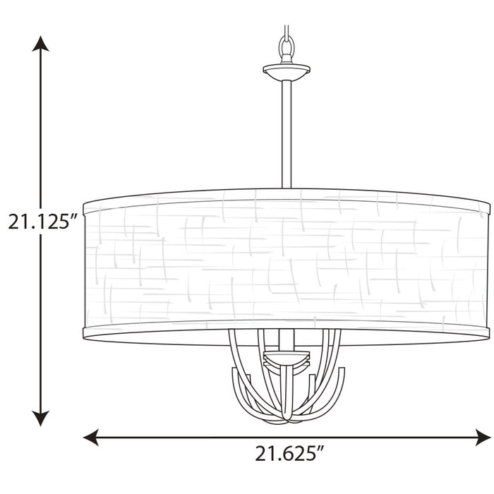 Progress Lighting Drum Shade Five-Light Chandelier (P400193-031)