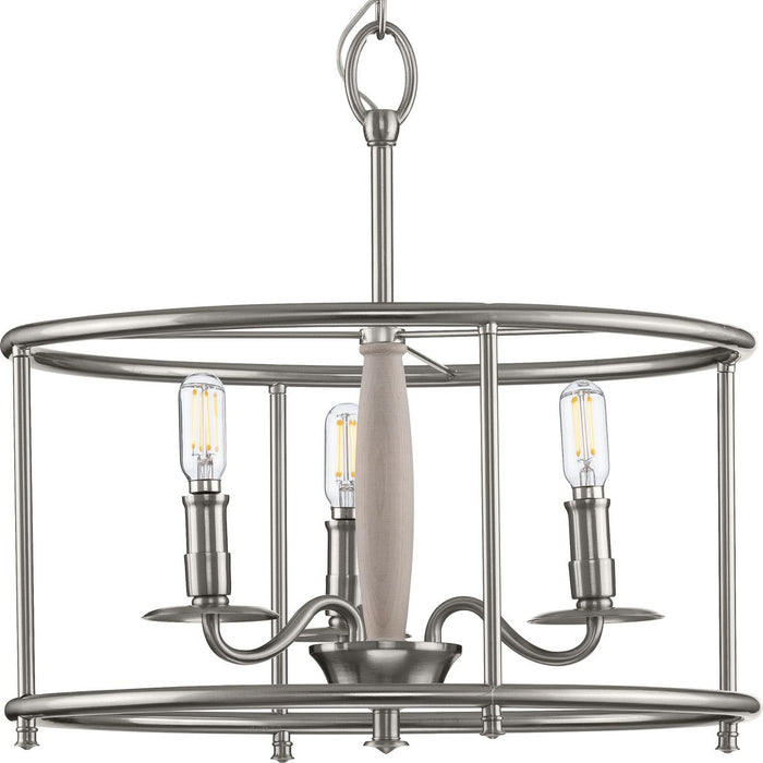 Progress Lighting Durrell Collection Brushed Nickel Semi-Flush Convertible (P350150-009)