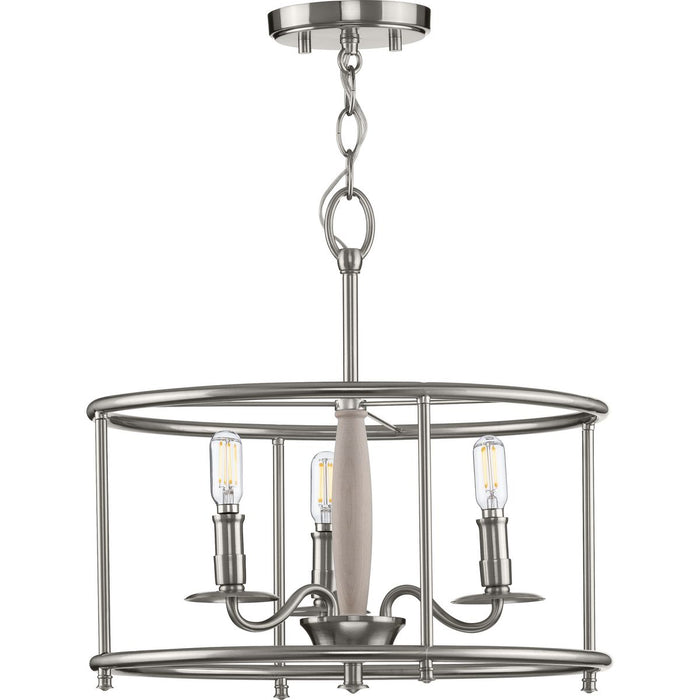 Progress Lighting Durrell Collection Brushed Nickel Semi-Flush Convertible (P350150-009)
