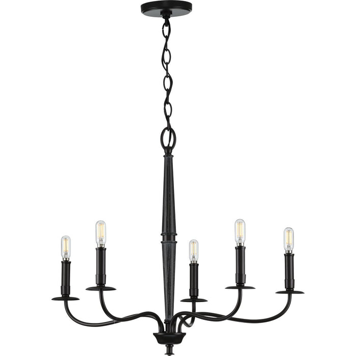 Progress Lighting Durrell Collection Five-Light Black Chandelier (P400199-031)