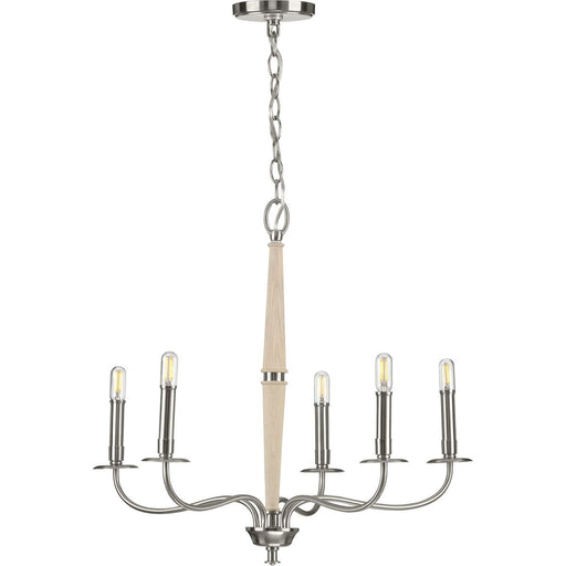 Progress Lighting Durrell Collection Five-Light Brushed Nickel Chandelier (P400199-009)