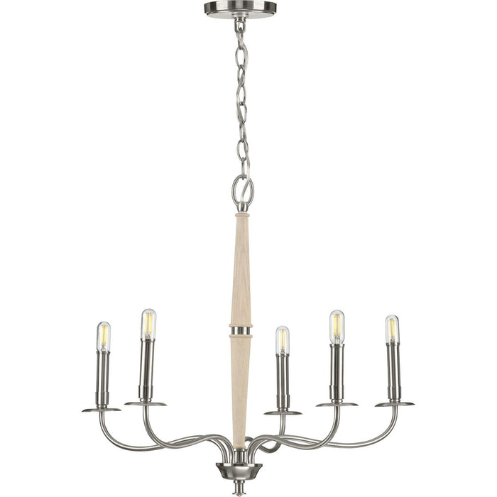 Progress Lighting Durrell Collection Five-Light Brushed Nickel Chandelier (P400199-009)