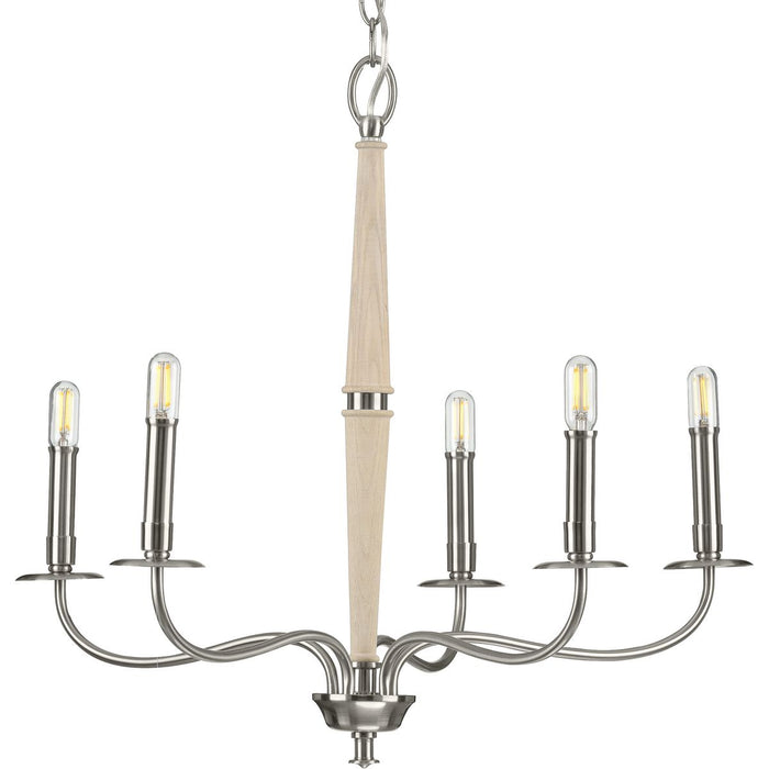 Progress Lighting Durrell Collection Five-Light Brushed Nickel Chandelier (P400199-009)