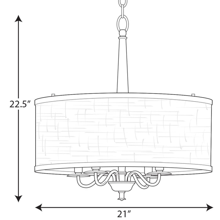 Progress Lighting Durrell Collection Four-Light Black Chandelier (P400218-031)