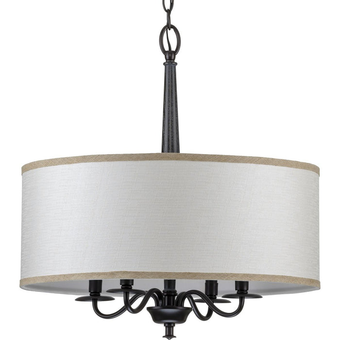 Progress Lighting Durrell Collection Four-Light Black Chandelier (P400218-031)