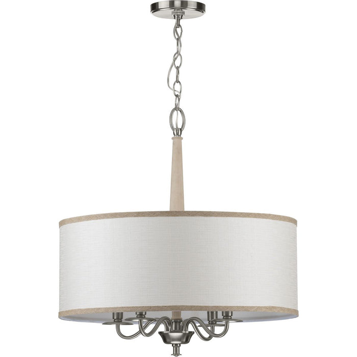 Progress Lighting Durrell Collection Four-Light Brushed Nickel Chandelier (P400218-009)