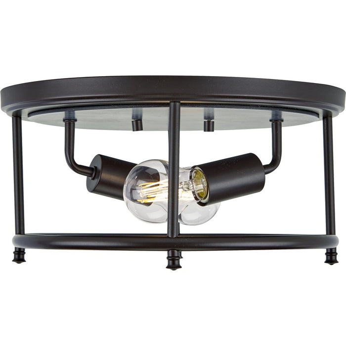 Progress Lighting Durrell Collection Two-Light Black 13 Inch Flush Mount (P350151-031)
