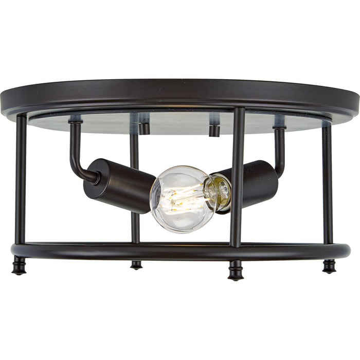 Progress Lighting Durrell Collection Two-Light Black 13 Inch Flush Mount (P350151-031)