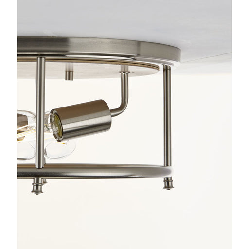 Progress Lighting Durrell Collection Two-Light Brushed Nickel 13 Inch Flush Mount (P350151-009)