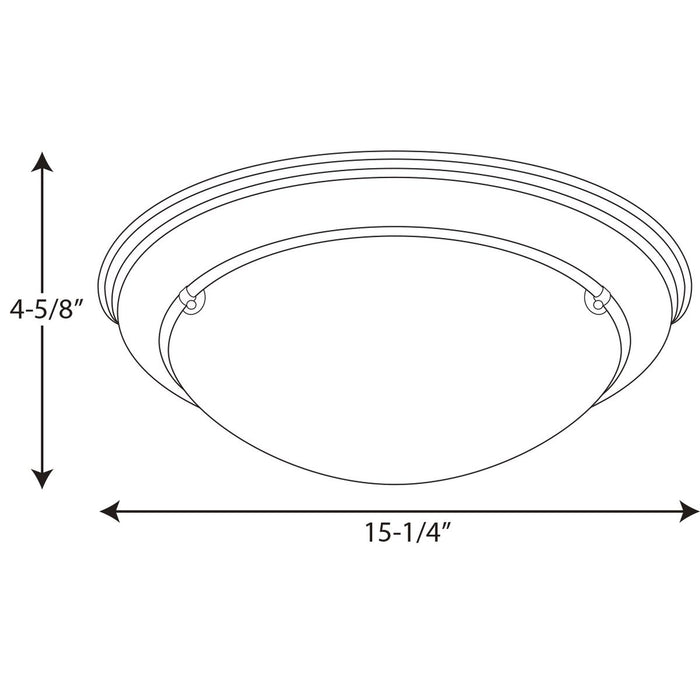 Progress Lighting Eclipse Collection Two-Light 15-1/4 Inch Close-To-Ceiling (P3561-09)