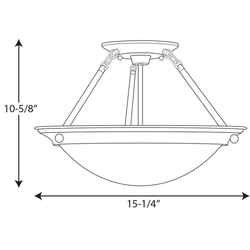 Progress Lighting Eclipse Collection Two-Light 15-1/4 Inch Close-To-Ceiling (P3567-09)