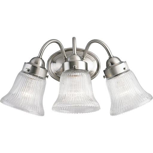 Progress Lighting Economy Fluted Glass Three-Light Bath And Vanity (P3289-09)