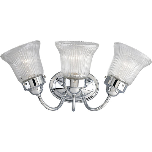 Progress Lighting Economy Fluted Glass Three-Light Bath And Vanity (P3289-15)