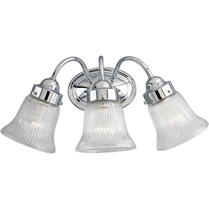 Progress Lighting Economy Fluted Glass Three-Light Bath And Vanity (P3289-15)