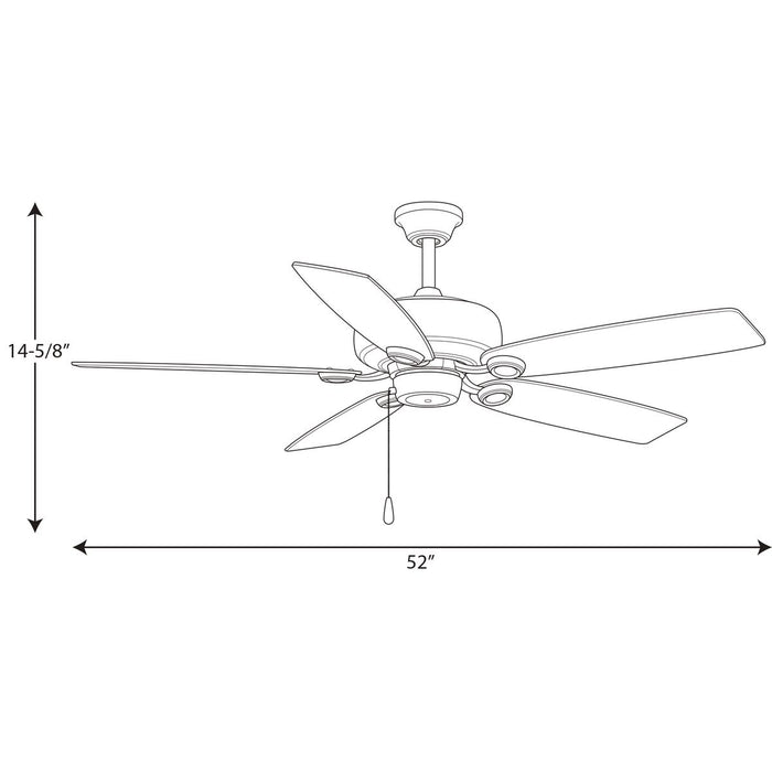 Progress Lighting Edgefield Collection 52 Inch Five-Blade Ceiling Fan (P250016-030)