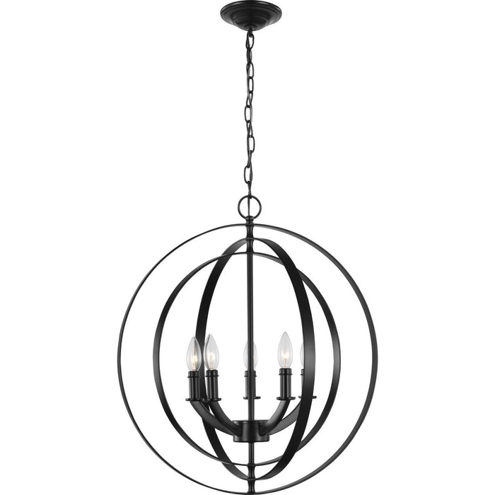 Progress Lighting Equinox Collection Black Five-Light Sphere Pendant (P3841-31)