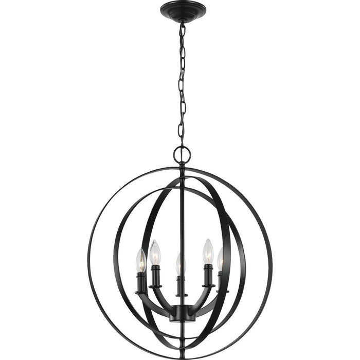 Progress Lighting Equinox Collection Black Five-Light Sphere Pendant (P3841-31)