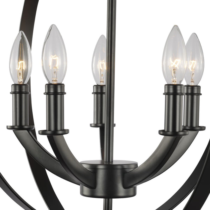 Progress Lighting Equinox Collection Black Five-Light Sphere Pendant (P3841-31)
