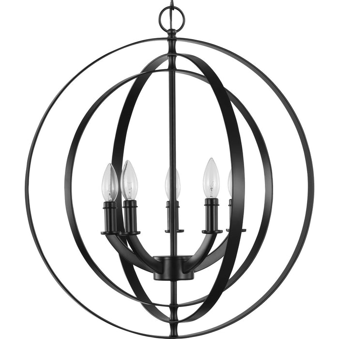 Progress Lighting Equinox Collection Black Five-Light Sphere Pendant (P3841-31)
