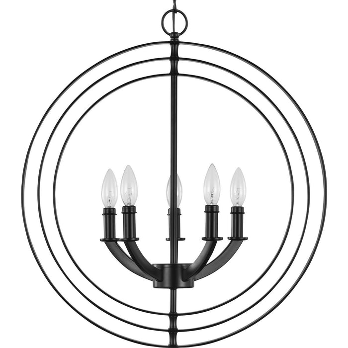 Progress Lighting Equinox Collection Black Five-Light Sphere Pendant (P3841-31)