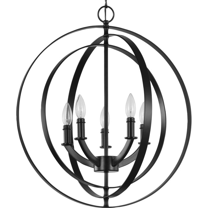 Progress Lighting Equinox Collection Black Five-Light Sphere Pendant (P3841-31)