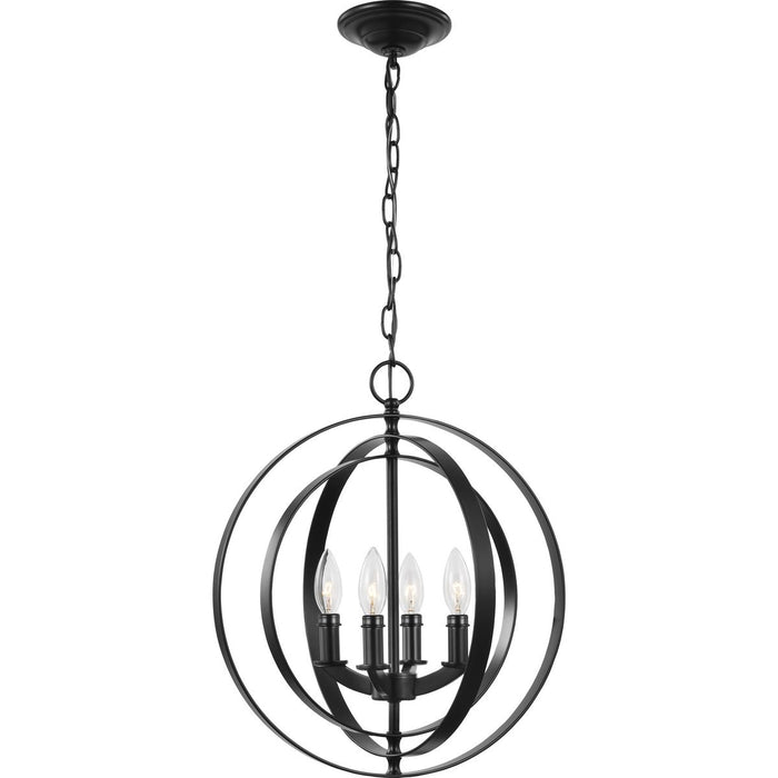 Progress Lighting Equinox Collection Black Four-Light Sphere Pendant (P3827-31)