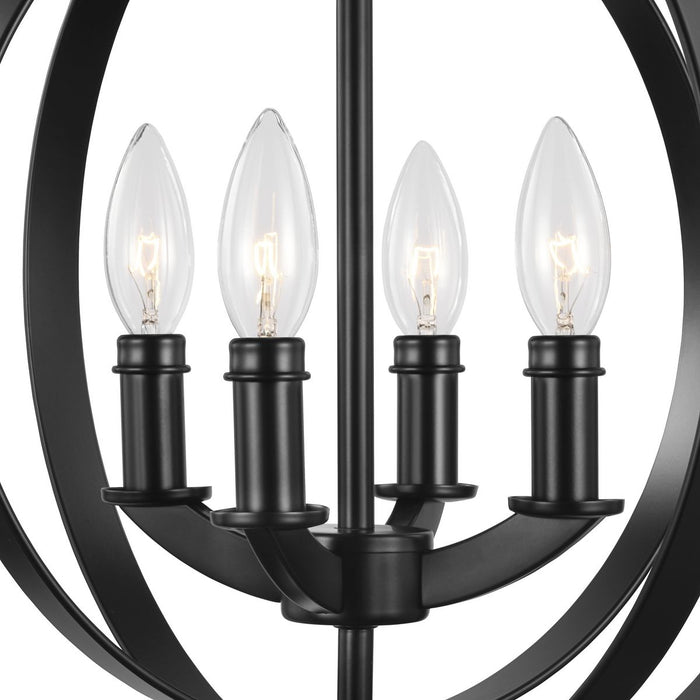 Progress Lighting Equinox Collection Black Four-Light Sphere Pendant (P3827-31)