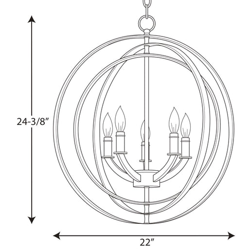 Progress Lighting Equinox Collection Five-Light Pendant (P3841-104)