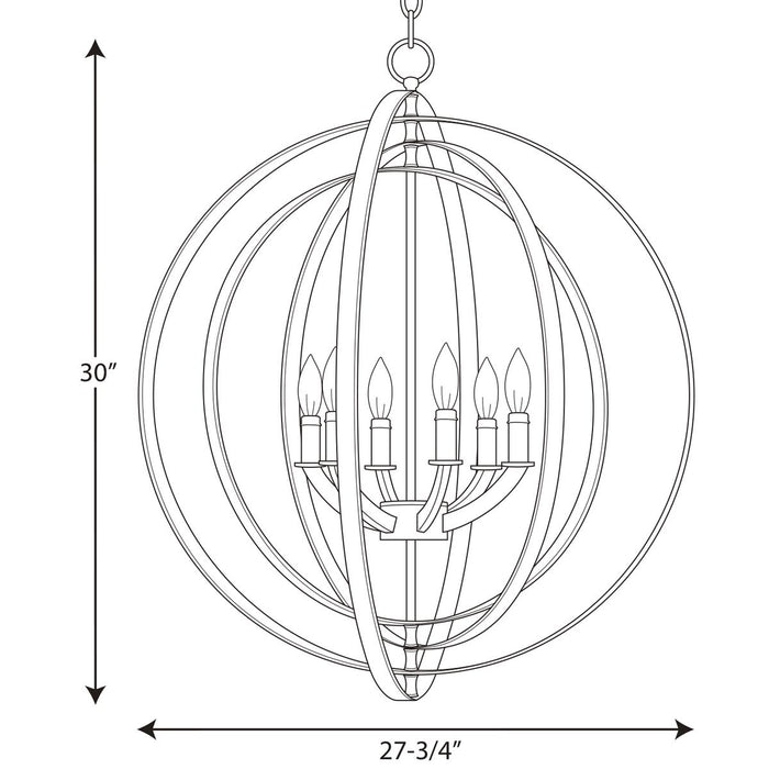 Progress Lighting Equinox Collection Six-Light Foyer Pendant (P3889-20)