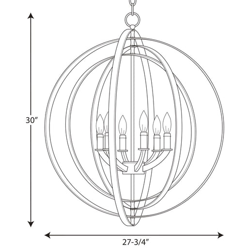 Progress Lighting Equinox Collection Six-Light Pendant (P3889-104)
