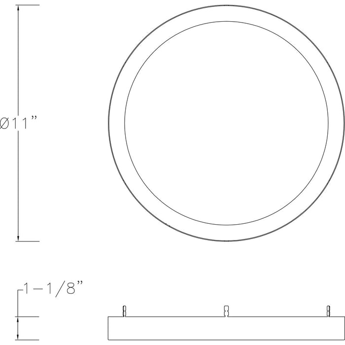 Progress Lighting Everlume Collection Antique Bronze 11 Inch Edgelit Round Trim Ring (P860050-020)