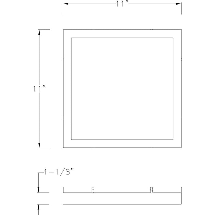 Progress Lighting Everlume Collection Antique Bronze 11 Inch Edgelit Square Trim Ring (P860054-020)