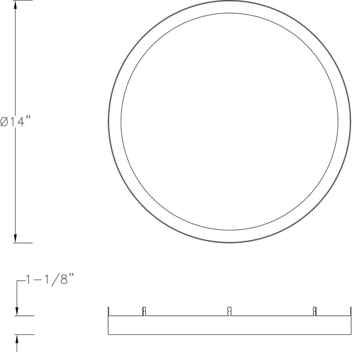 Progress Lighting Everlume Collection Antique Bronze 14 Inch Edgelit Round Trim Ring (P860051-020)