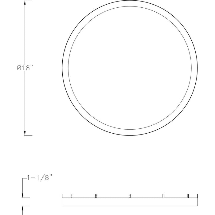 Progress Lighting Everlume Collection Antique Bronze 18 Inch Edgelit Round Trim Ring (P860052-020)