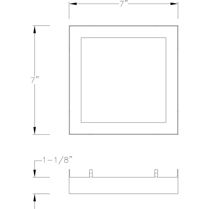 Progress Lighting Everlume Collection Antique Bronze 7 Inch Edgelit Square Trim Ring (P860053-020)