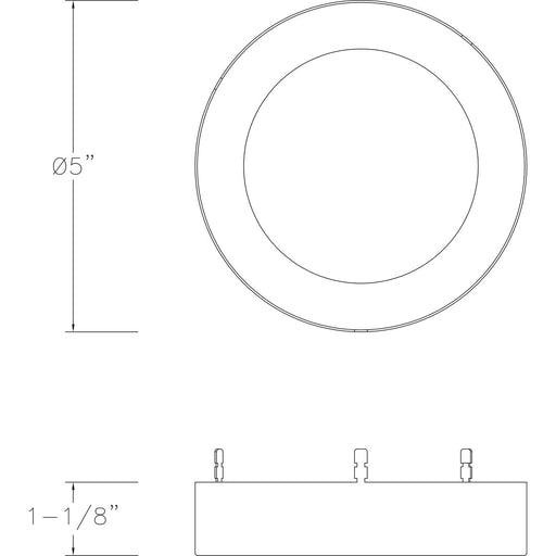 Progress Lighting Everlume Collection Black 5 Inch Edgelit Round Trim Ring (P860048-031)