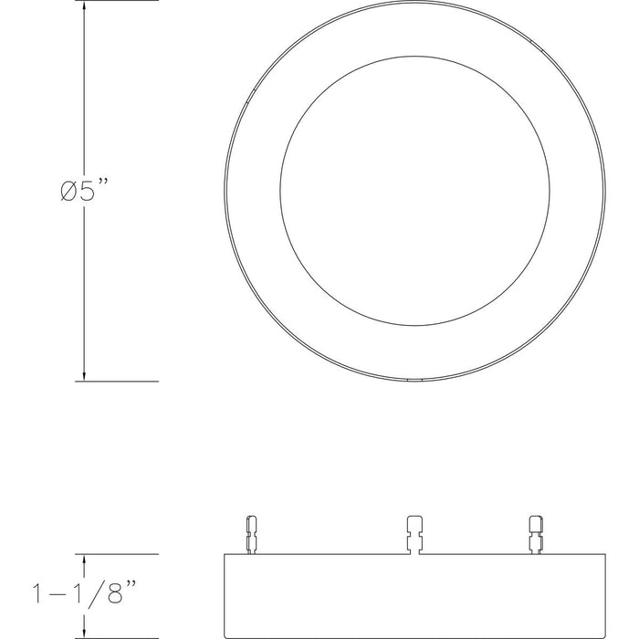 Progress Lighting Everlume Collection Black 5 Inch Edgelit Round Trim Ring (P860048-031)