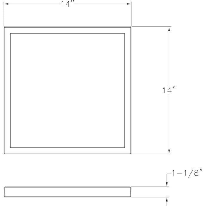 Progress Lighting Everlume Collection White 14 Inch Edgelit Square 3000K (P810021-030-30)